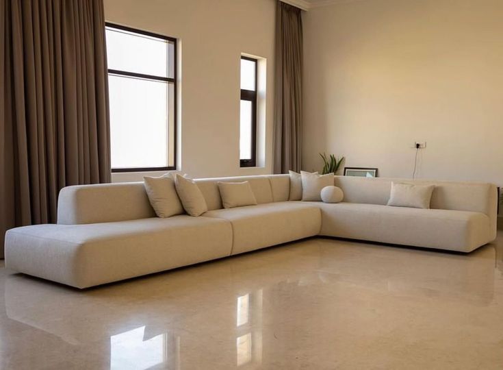 Pearl White Modern Corner Couch